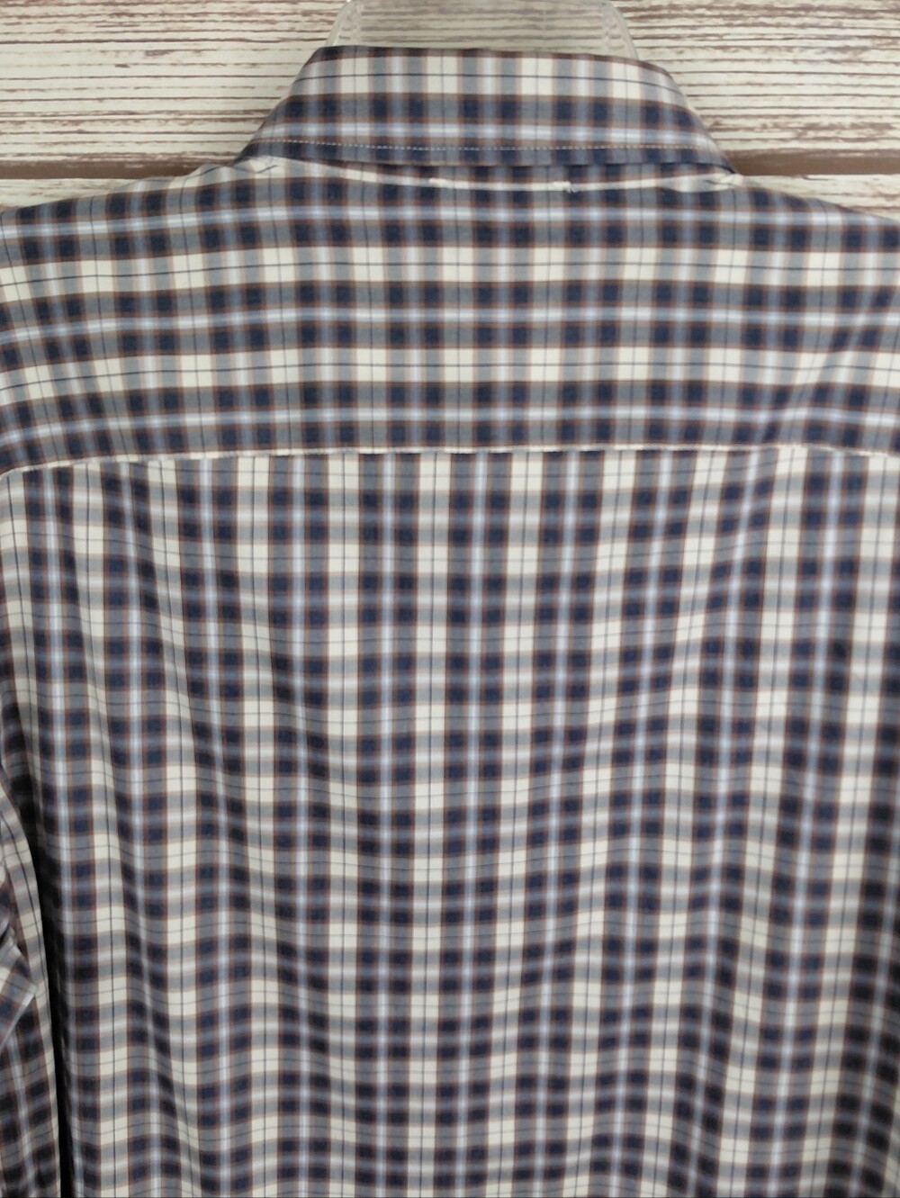 Faherty Mens Large Brown Plaid Long Sleeve The movement Button Down Shirt - Picture 11 of 12